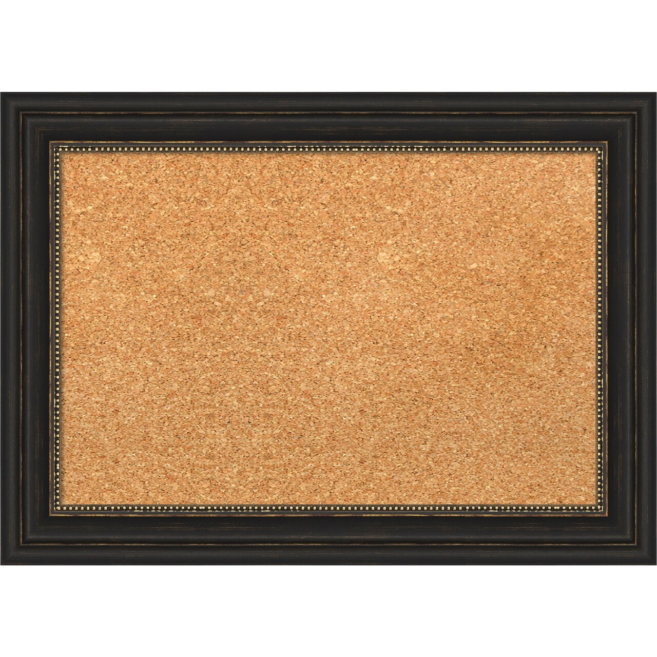 Cork Board, Accent Bronze Narrow Frame - Bulletin Board, Organization Board, Pin Board